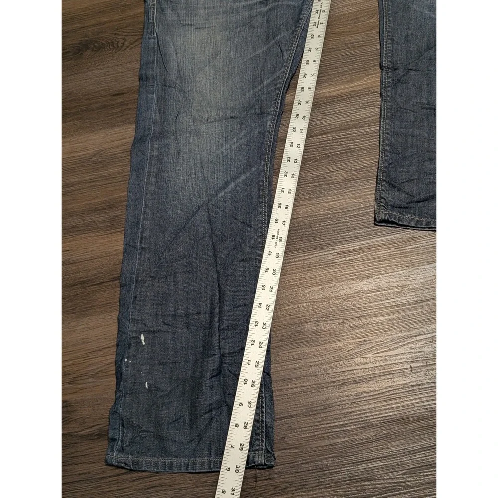 Levis 514 Slim Straight Jeans Mens 34x30 Blue‎ Medium Wash Zipper Back Pockets